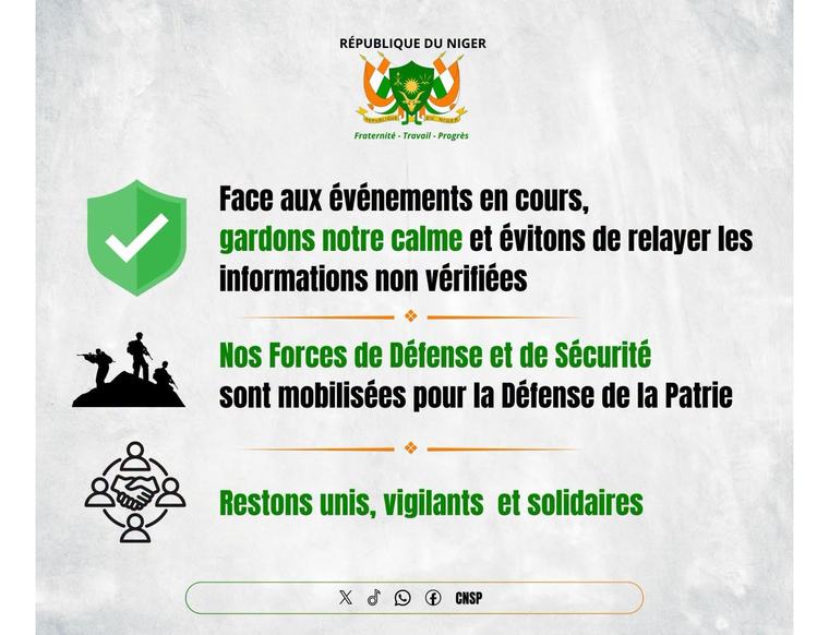 Niger : retour au calme à Niamey après des tirs entendus dans la nuit
